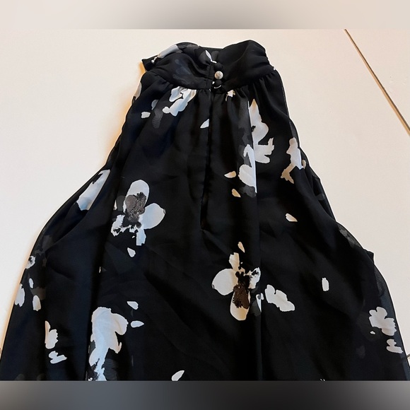 INC International Concepts Floral Halter Dress in Black and White Women’s Sz 10 - Picture 13 of 14